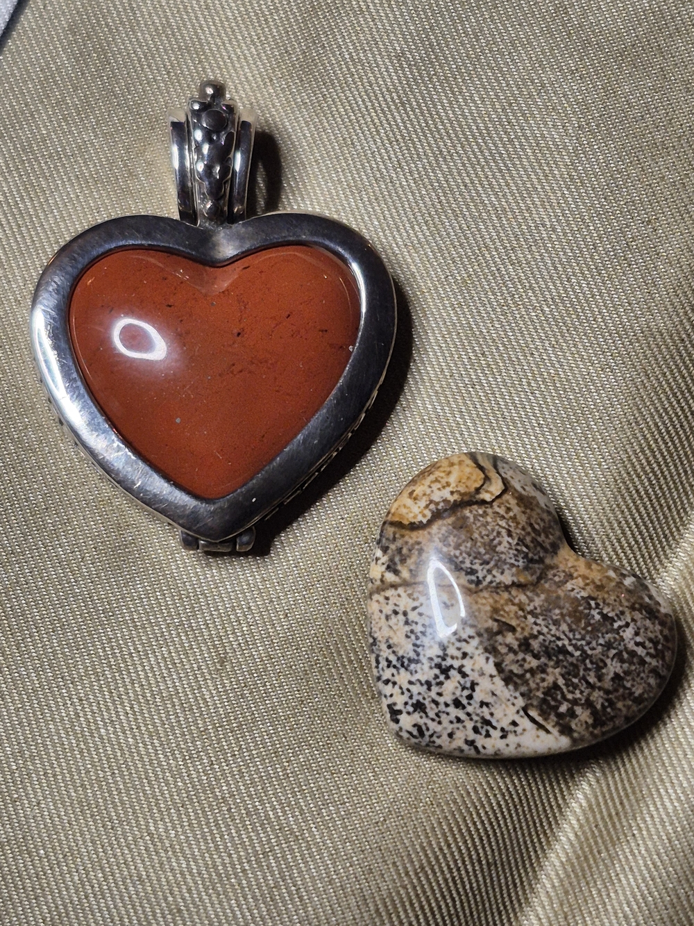 Heart-Shaped Multi Stones Versatile Sterling Pendant - Marked
